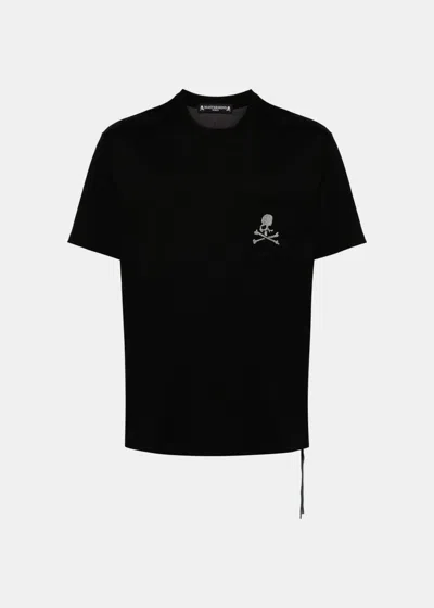 Mastermind Japan Swing-open Cotton T-shirt In Black/charcoal