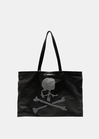 Mastermind Japan Skull-print Leather Tote Bag In Black