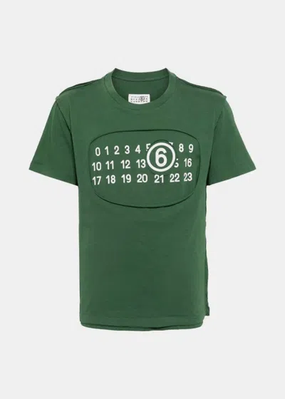 Mm6 Maison Margiela Green Printed T-shirt