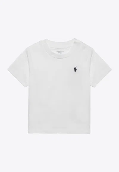 Polo Ralph Lauren Babies Logo Embroidered Crewneck T-shirt In White