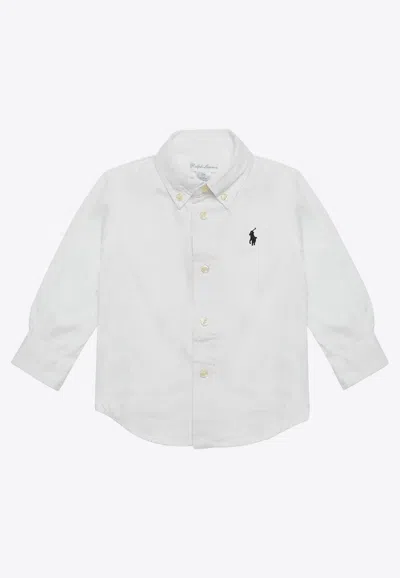 Polo Ralph Lauren Baby Boys Logo Embroidered Shirt In White