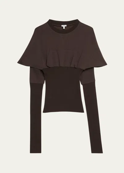 Loewe Wool And Cashmere Sweater In Brown