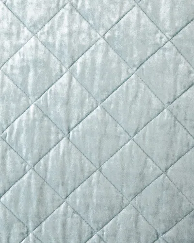 Lili Alessandra Queen Chloe Velvet Coverlet In Seafoam