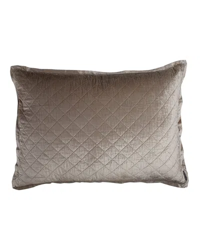 Lili Alessandra King Chloe Velvet Sham In Fawn (taupe)