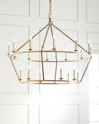 Visual Comfort Signature Darlana Large Two-tiered Ring Chandelier In Gilded Iron
