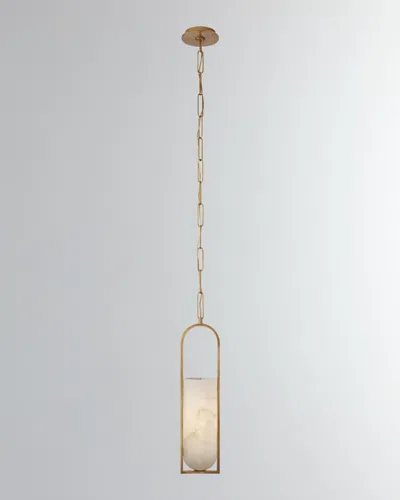 Visual Comfort Signature Melange Small Elongated Pendant By Kelly Wearstler In Antique Brass