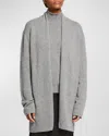 The Row Fulham Open-front Cashmere Cardigan In Medium Heather Grey