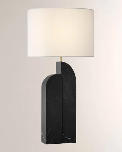 Visual Comfort Signature Savoye Large Left Table Lamp By Kelly Wearstler In Black Marble