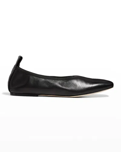 Atp Atelier Round-toe Ballerina Shoes In Black