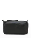 Il Bisonte Classic Zip Leather Cosmetic Bag In Black