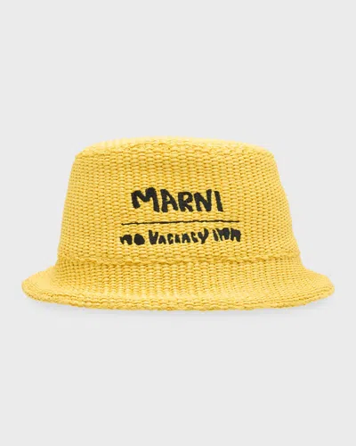 Marni X No Vacancy Inn Men's Logo Bucket Hat In Sunshine