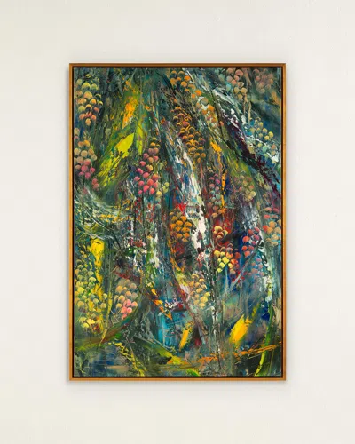 John-richard Collection Sun-kissed Rainforest Original Painting By Jinlu In Multi