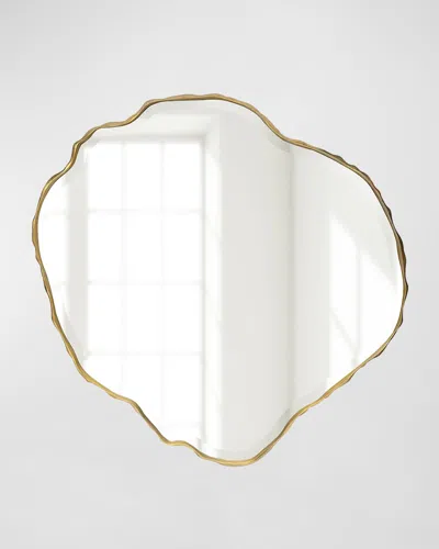 John-richard Collection Auric Ripples 55" Wall Mirror In Gold
