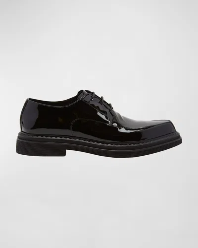 Dolce & Gabbana Men's Patent Leather Derby Shoes In Black