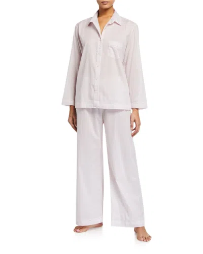 Pour Les Femmes Lace-trim Cotton Lawn Pajama Set In White