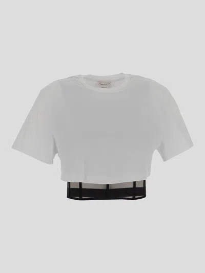 Alexander Mcqueen T-shirts And Polos In Opticalwhite