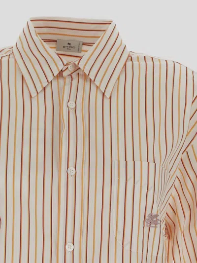 Etro Striped Long-sleeved Shirt In Neutral