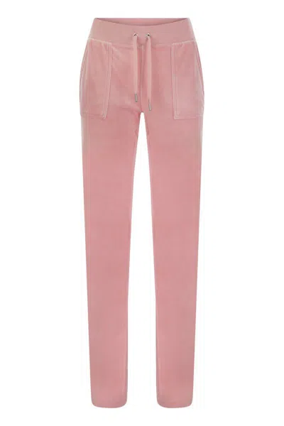 Juicy Couture Trousers With Velour Pockets In Pink