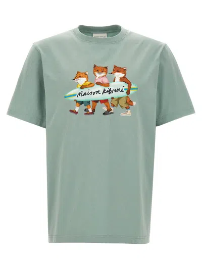 Maison Kitsuné Surfing Foxes T-shirt In Blue