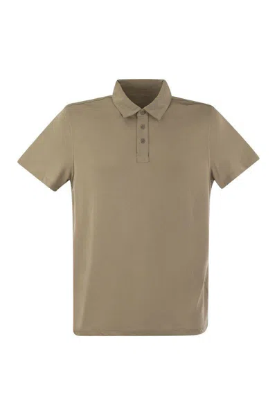 Majestic Filatures Linen Short-sleeved Polo Shirt In Sand