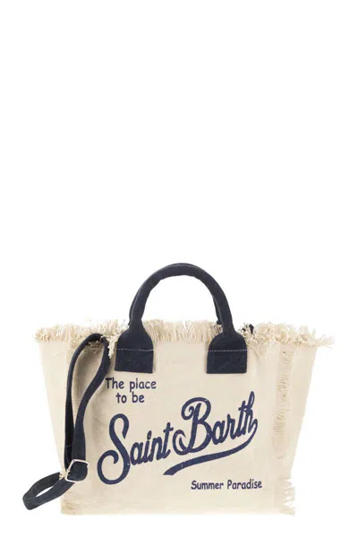 Mc2 Saint Barth Colette - Fringed Canvas Bag In Cream