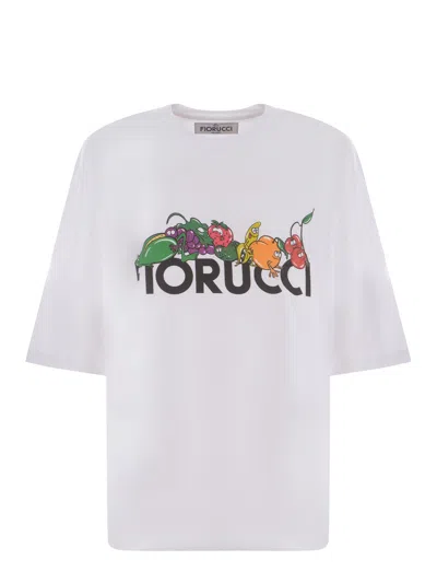 Fiorucci Womens White Fruit Logo-print Cotton-jersey T-shirt In Bianco