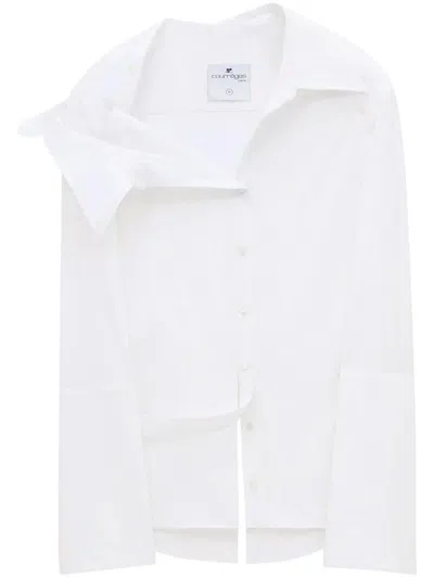 Courrèges Shirt Flared Sleeves Clothing In White