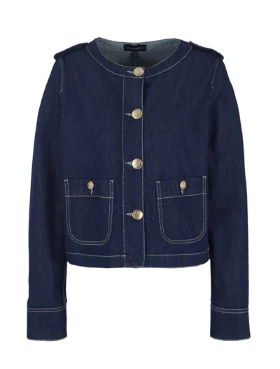 Emporio Armani Jackets In Denim Blu
