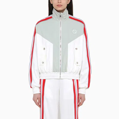 Gucci White/grey/red Sweatshirt In Technical Jersey