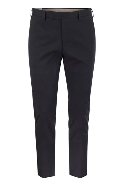 Pt Torino Dieci - Cotton Trousers In Navy