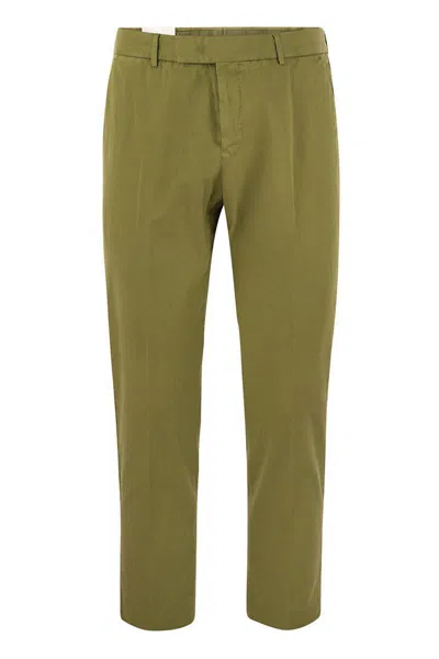 Pt Torino Rebel - Cotton And Linen Trousers In Olive
