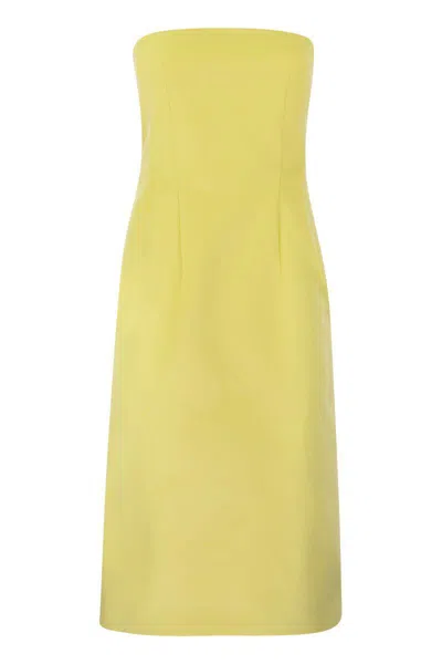 Sportmax Editta - Double Cotton Bustier Dress In Yellow