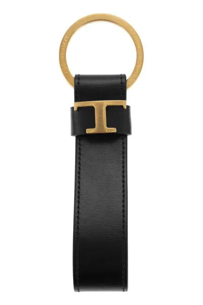 Tod's Leather Keyring In Black