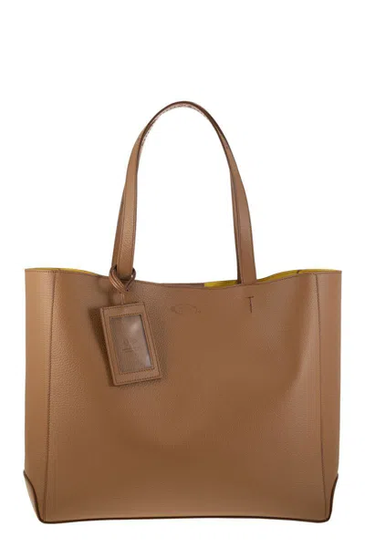 Tod's Leather Shopping Bag In Brown