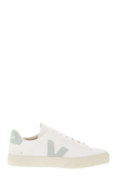 Veja Chromefree Leather Trainers In White/water Green