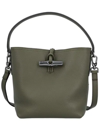 Longchamp `roseau Essential` Extra Small Bucket Bag In Green