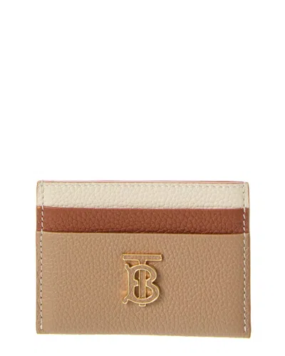 Burberry Beige Tb Card Holder In Brown