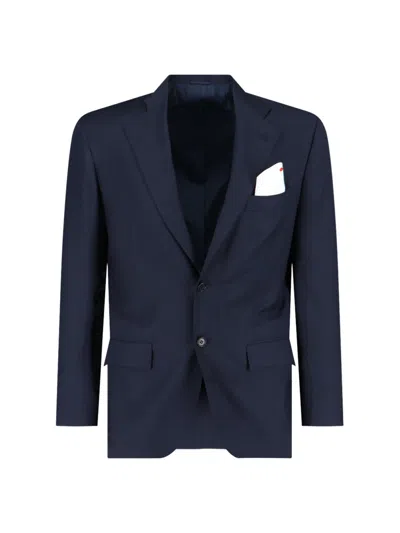 Kiton Single-breasted Suit In Blue