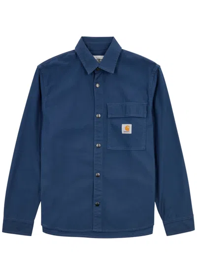 Carhartt Hayworth Cotton Shirt In Navy