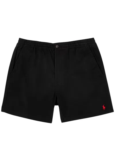 Polo Ralph Lauren Stretch-cotton Logo Shorts In Black
