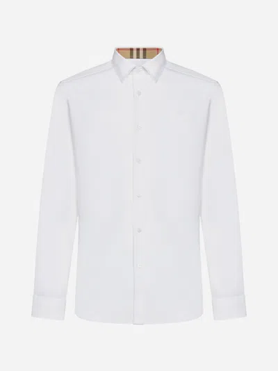 Burberry Sherfield Stretch Cotton Shirt In White