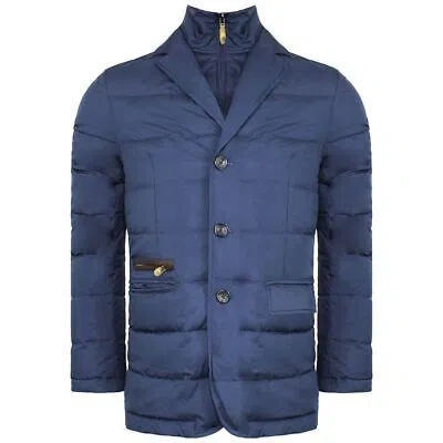 Pre-owned Hackett London Mayfair Quilted Down Bib Waistocat Mens Navy Jacket Hm402362 595 In Blue