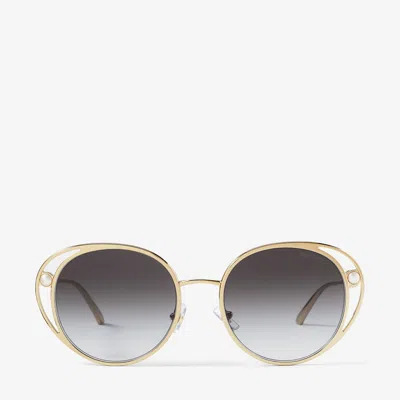 Jimmy Choo Angela Round-frame Sunglasses In E8g Gradient Grey