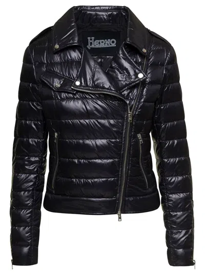 Herno Long-sleeve Padded Jacket In Black
