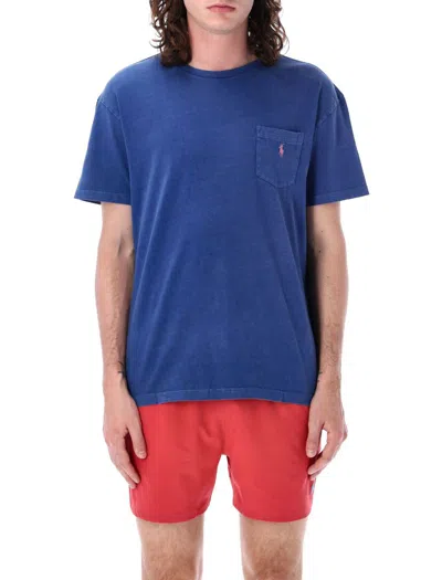 Polo Ralph Lauren Washed Pocket Tee In Blue