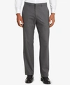 Calvin Klein Men's Slim-fit Performance Stretch Wrinkle-resistant Mini Grid Dress Pants In Iron Gate