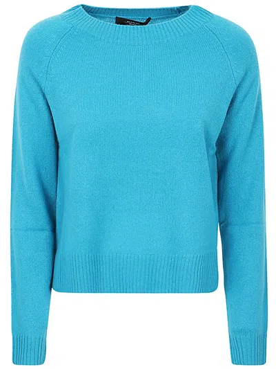 Weekend Max Mara Womens Turquoise Scatola Relaxed-fit Cashmere Jumper In Blue
