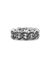 David Yurman Sterling Silver Curb Chain Diamond Band Ring In Black Diamond