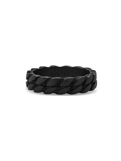 David Yurman Titanium Curb Chain Band Ring In Black