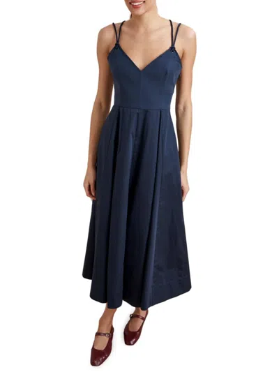 La Ligne Lace-up Maxi Dress In Midnight